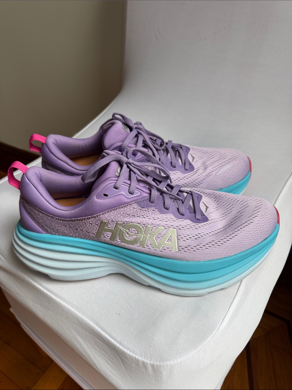 Hoka WOMEN'S BONDI 8 CHALK VIOLET/PASTEL LILAC Sz 11B - Picture 5 of 10